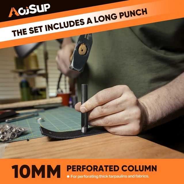clește profesional pentru capse prelata Ø 10 mm ,200 de capse din inox