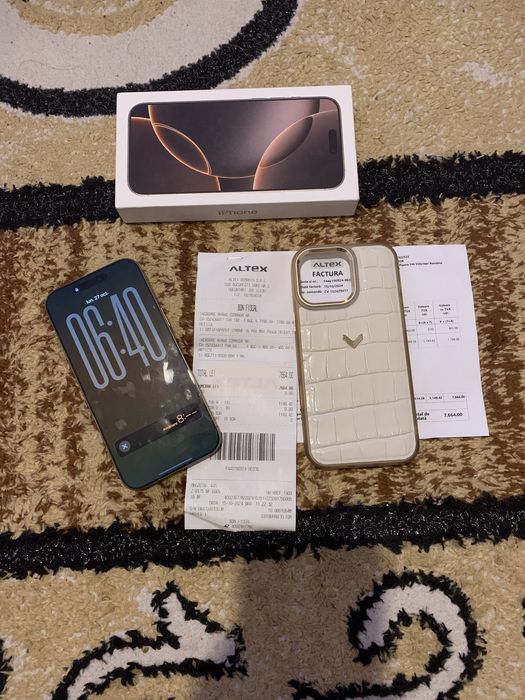 Iphone 16 pro max desert titanium 256gb la cutie si factura altex