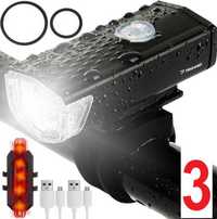 Set Far cu stop bicicleta sau trotineta, cu acumulator, lumina LED