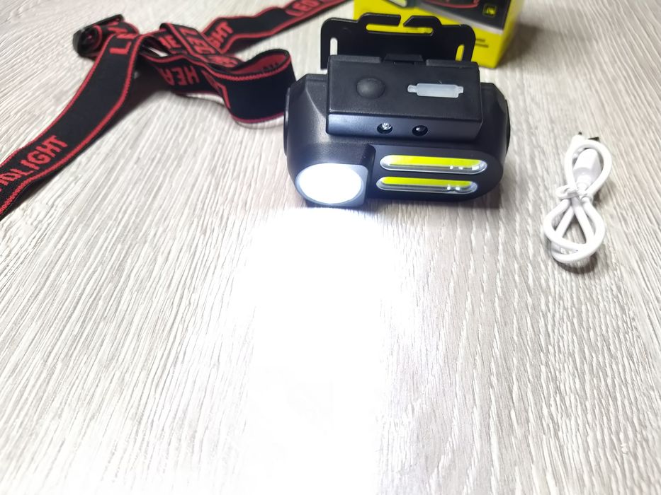 Lanterna Frontala Camping cu senzor de miscare, Led 2COB + 1Led XPE