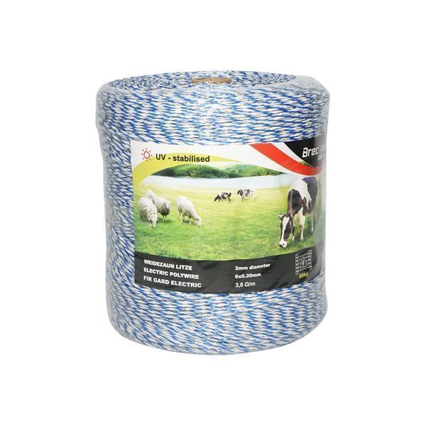 Ролка синьо-бяла тел 2 мм 6x0.2 мм ss 3.8 ohm/m, 1000 м електрическа о