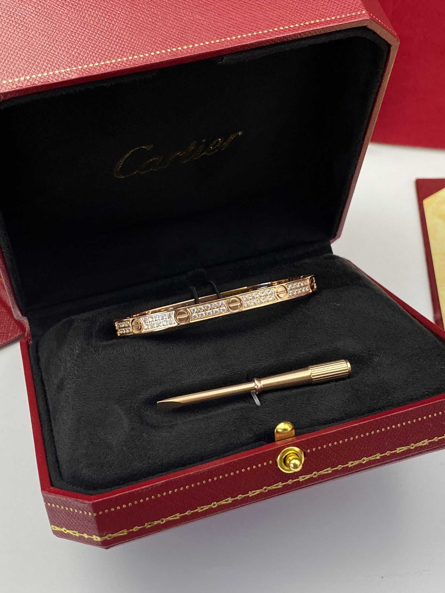 Brățară Cartier LOVE 16 Rose Gold 750 Slim Diamond
