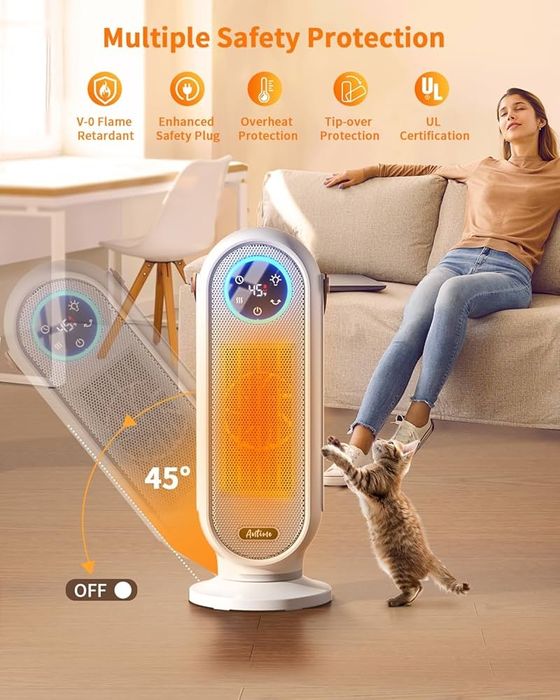 Ел.Печка с Модерен дизайн 1500w, 2степени , защита от обръщане и падан
