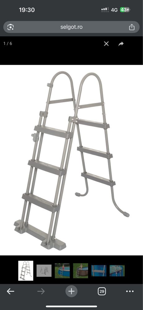 Scara metalica piscina 107 cm