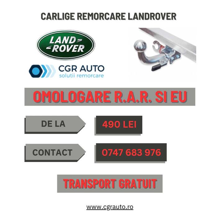 Carlige remorcare Land Rover - 5 Ani Garantie