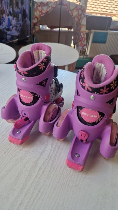 Детски кънки Byox, лилав, XS, номер 26-29, светещи колелца