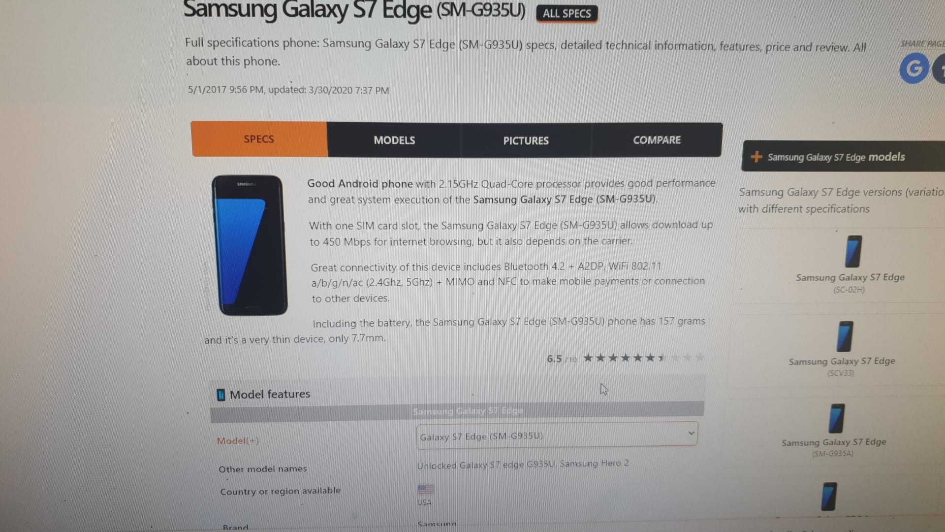 Placa de baza Samsung Galaxy S7 Edge  Placa de baza Samsung Galaxy s9