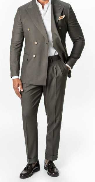 Costum Barbati Maro 100% Lana Fratelli Tallia di Delfino + Mocasini