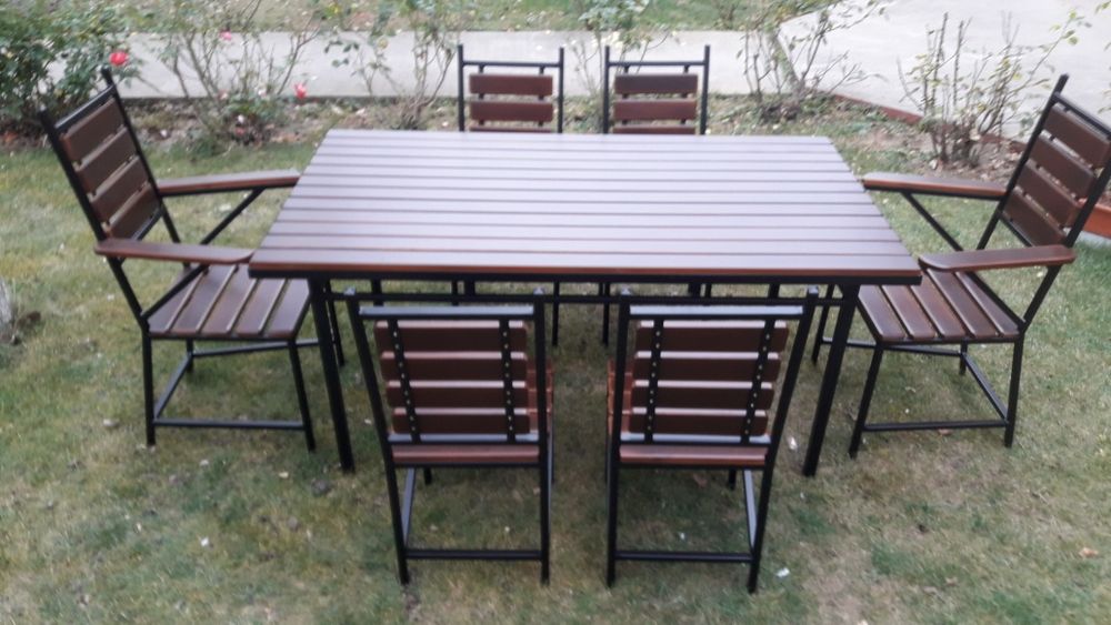 Set masa cu 4 scaune si 2 fotolii