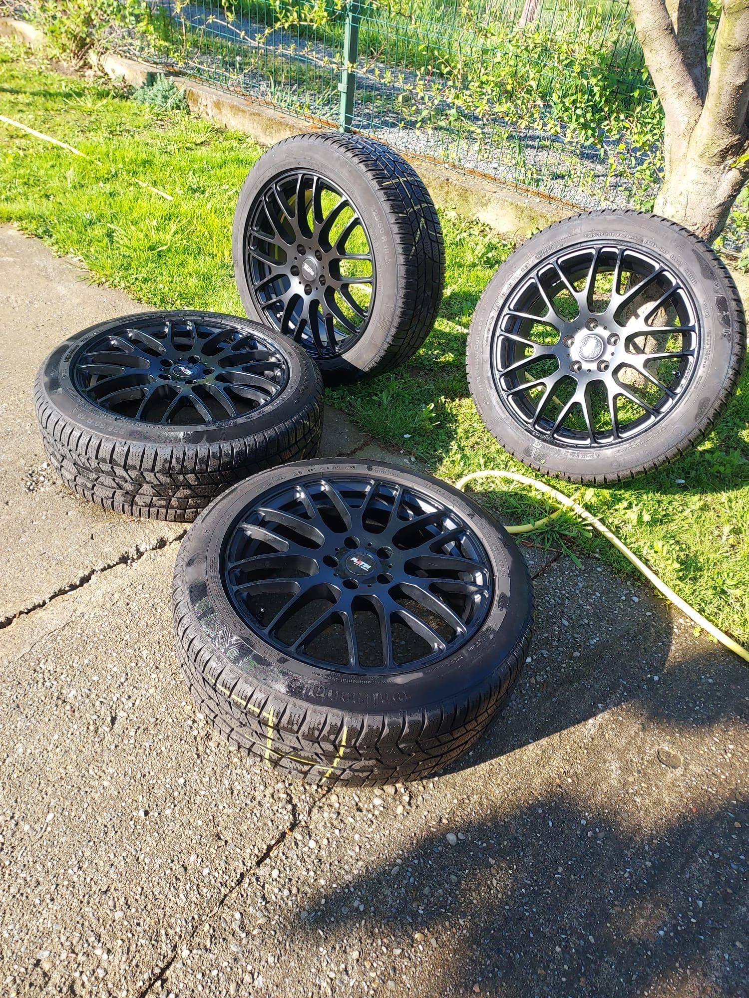 Roți Jante Negre 18 5x112 ET50 VW Skoda Seat Audi BMW Mini 225/50R18