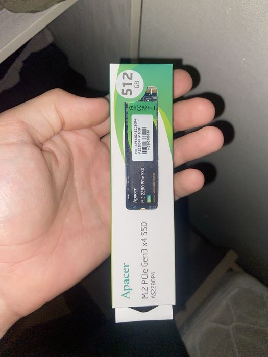 Новый в упаковке SSD накопитель 512 Gb Apacer AS2280P4, M.2, PCIe 3.0