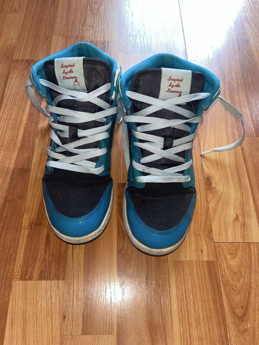 Adidasi Nike Air Jordan 1 Mid GS Black Aqua Blue