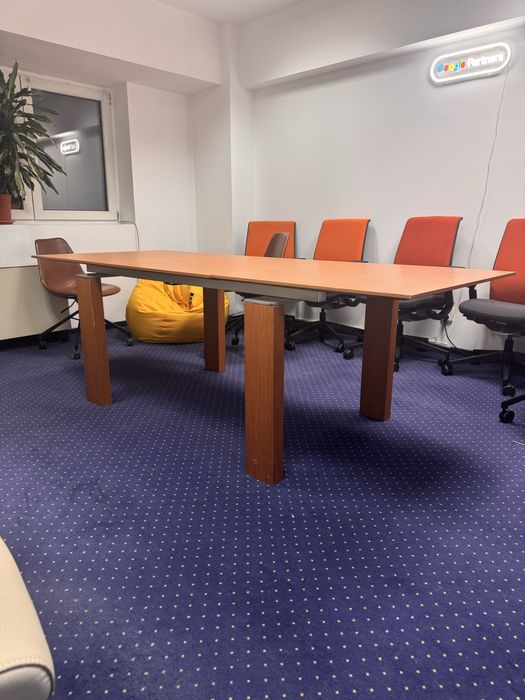 Masa de lemn maro 90x230 inaltime 75 - 6 persoane