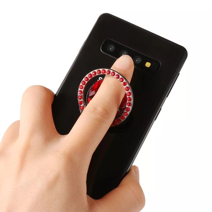 Inel pt. suport telefon cu pietricele , funcție stand , rotire 360°