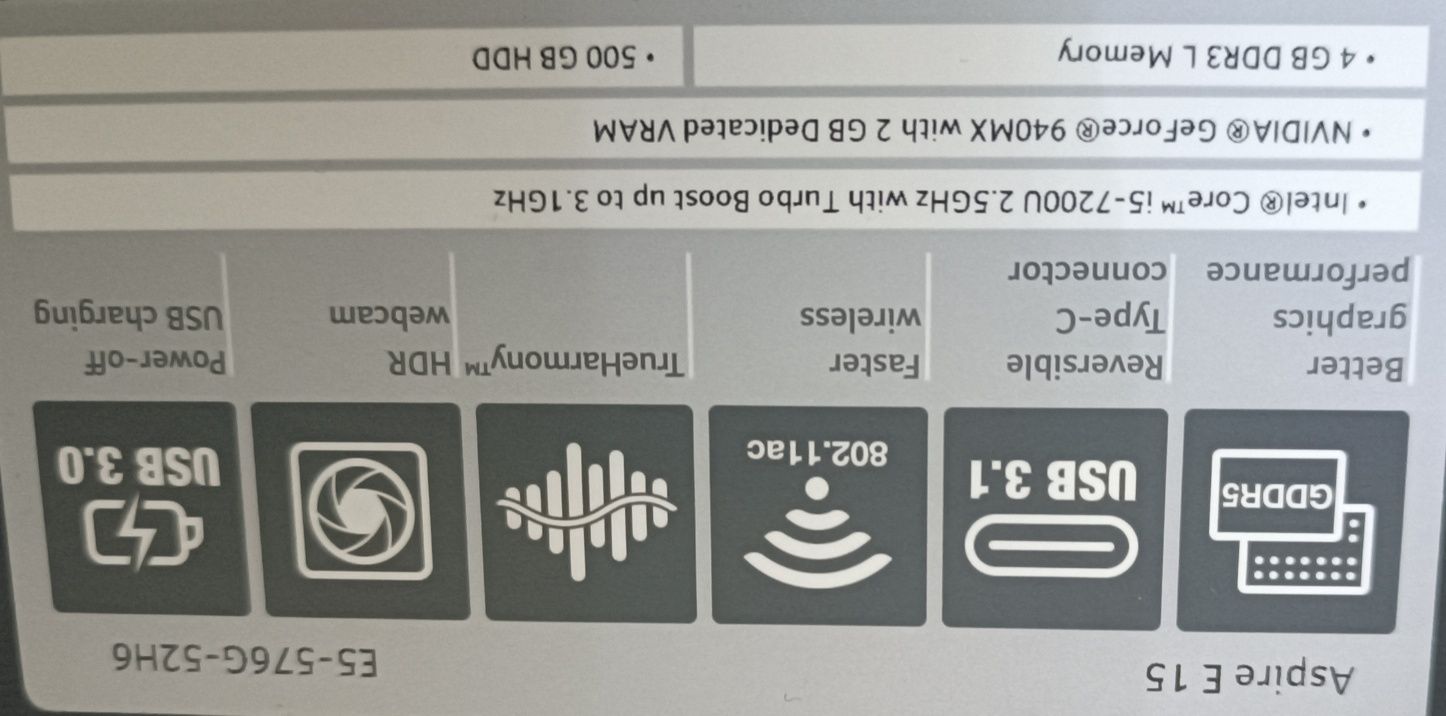 Noutbuk Acer Aspire E15