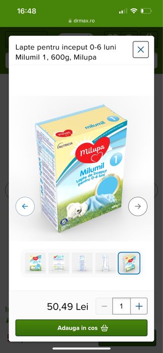 NOU vand lapte Milupa bebe numar 1 0-6 luni