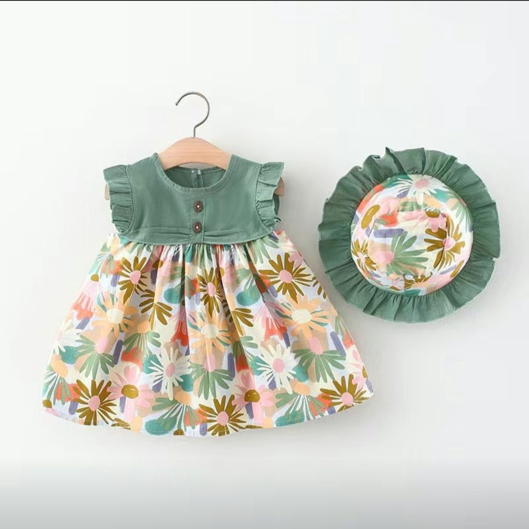 Летнее платье для маленьких девочек, возраст 1 - 1,5 лет