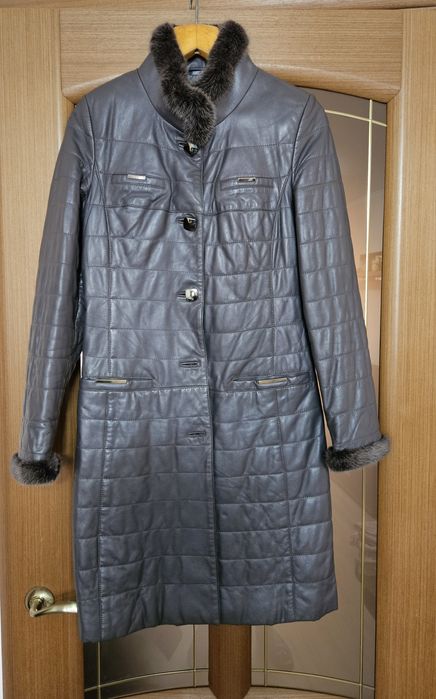 Продам кожаное пальто (Турция), р.S