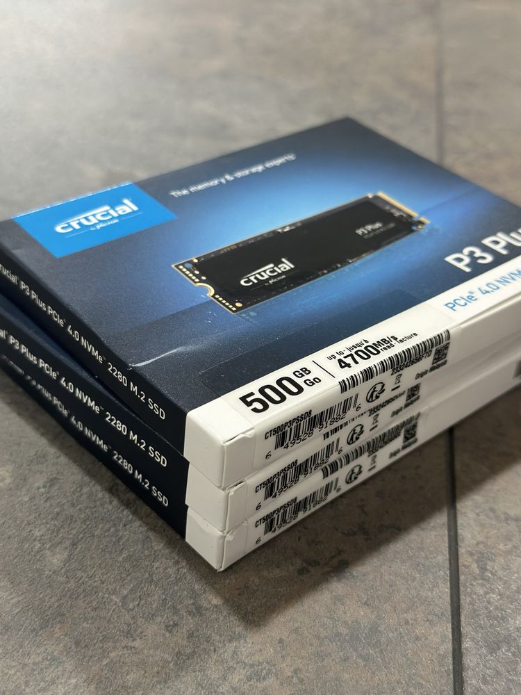 FIXLY: SSD Crucial P3 Plus , M.2, NVMe, 500 GB, Noi , Sigilate