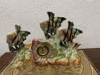 Немски порцеланов часовник - морски свят