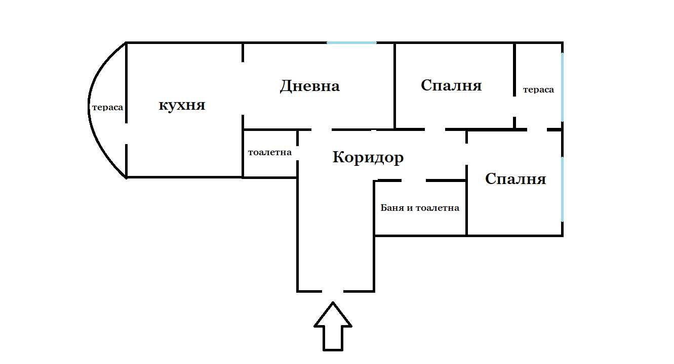 Тристаен Обзаведен Апартамент в кв. Вароша