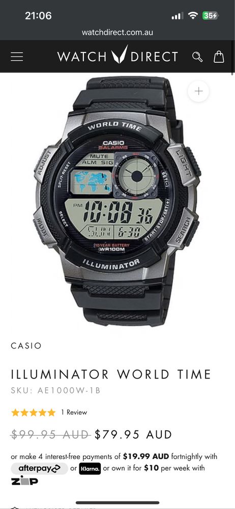 Часовник Casio ILLuminator