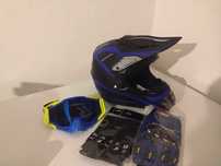 Set casca enduro+Ochelari+Manusi+Cagula