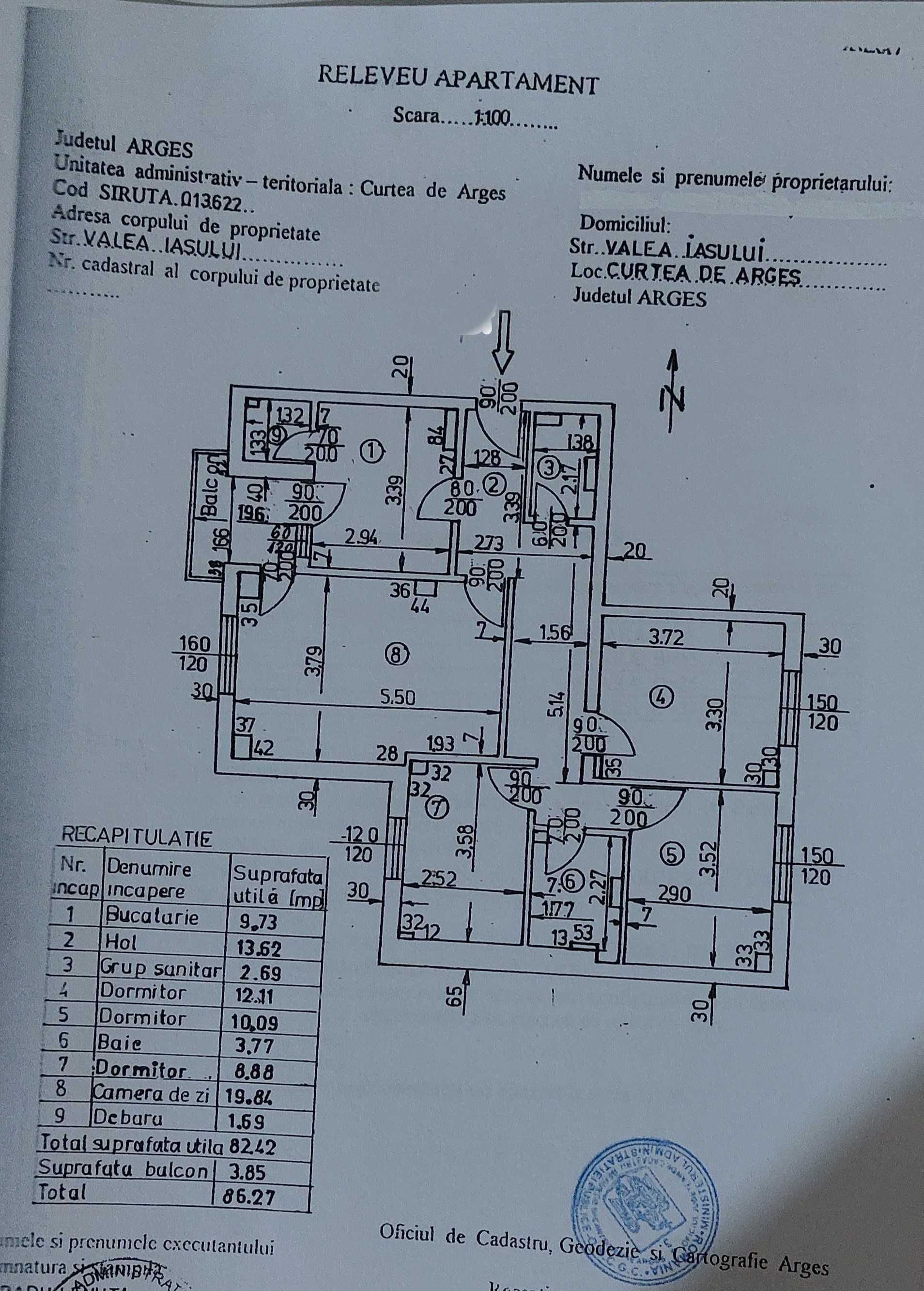 Vând sau schimb apartament 4 cam. Curtea de Argeș cu 3 cam. București