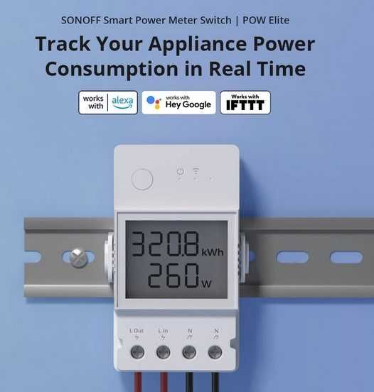 Sonoff Pow Elite - 16A WiFi прекъсвач с вграден електромер - Ewelink