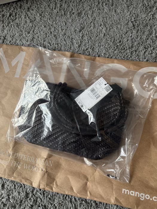 Плетена чанта от естествена кожа