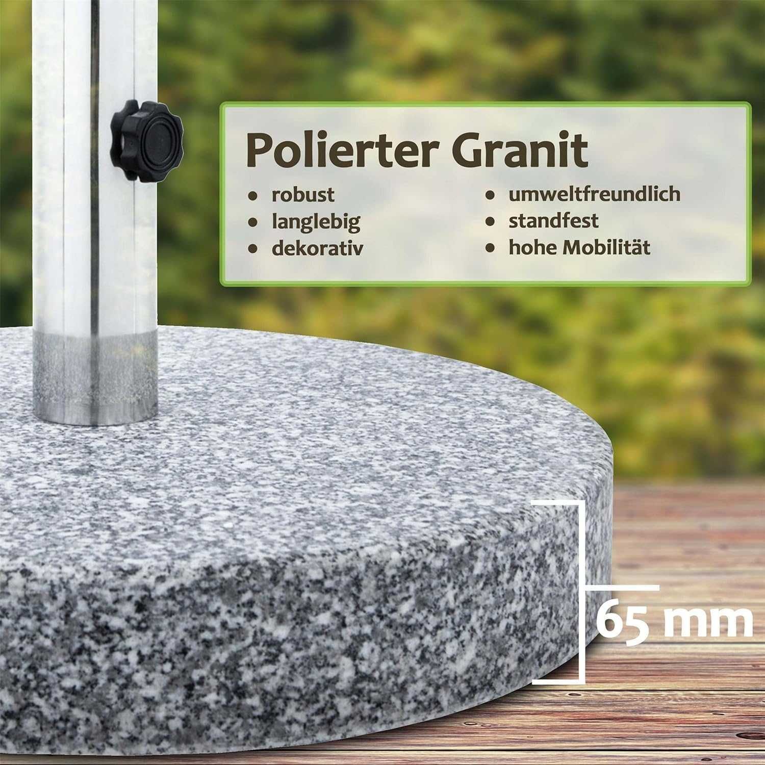 Suport de umbrelă, din granit și oțel inoxidabil, 25/30 kg