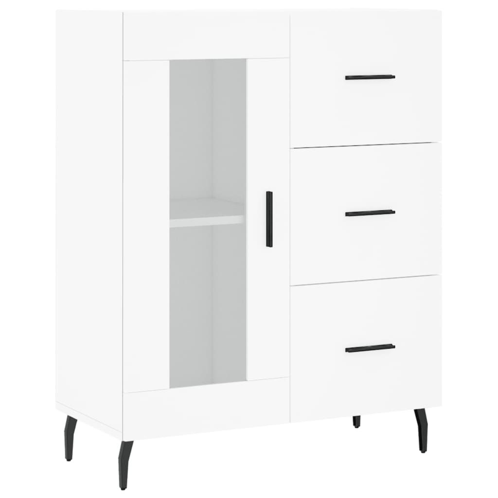 vidaXL Висок шкаф, бял, 69,5x34x180 см, инженерно дърво 3195971
