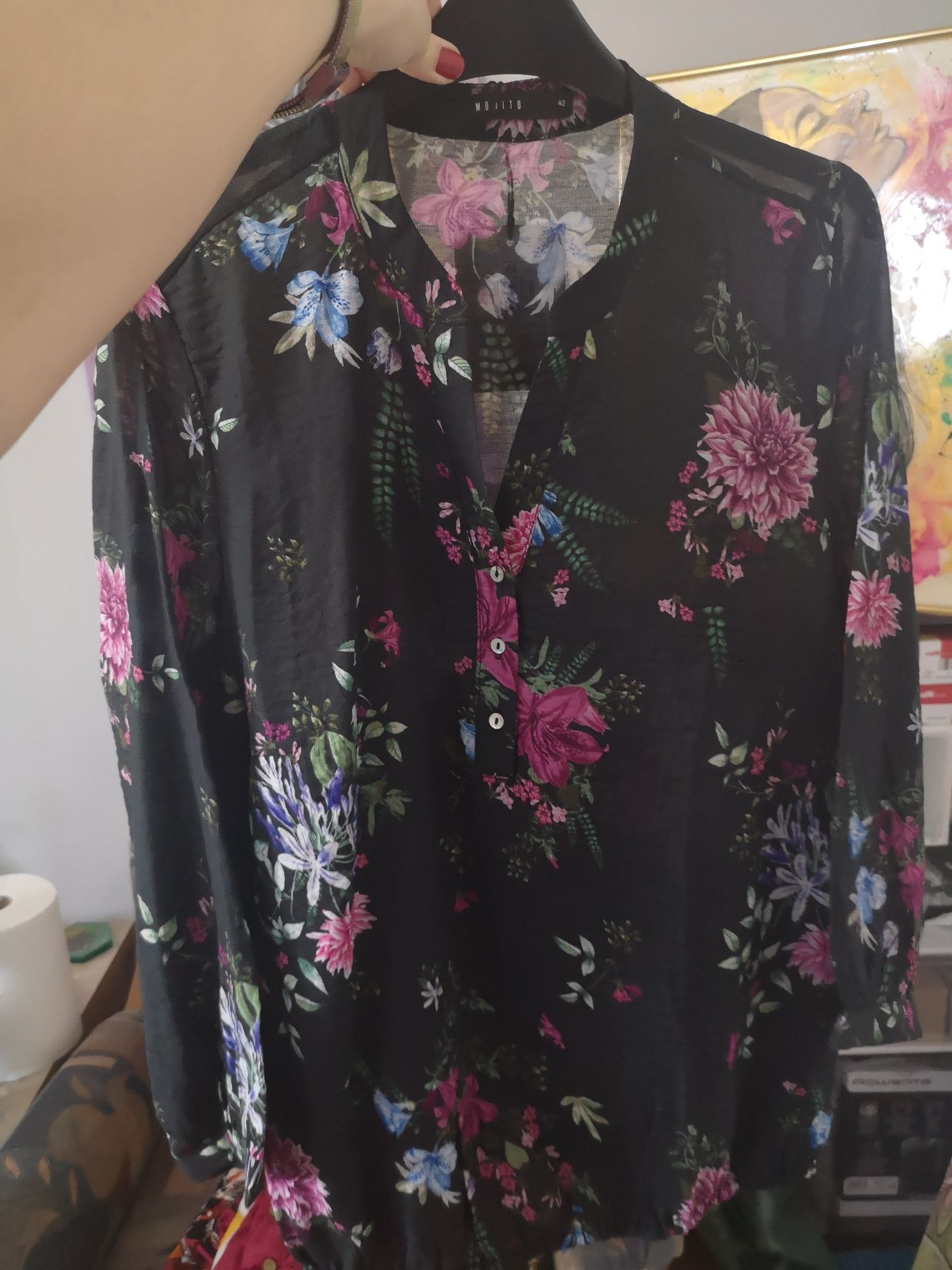 Bluza viscoza de vara floral Mohito