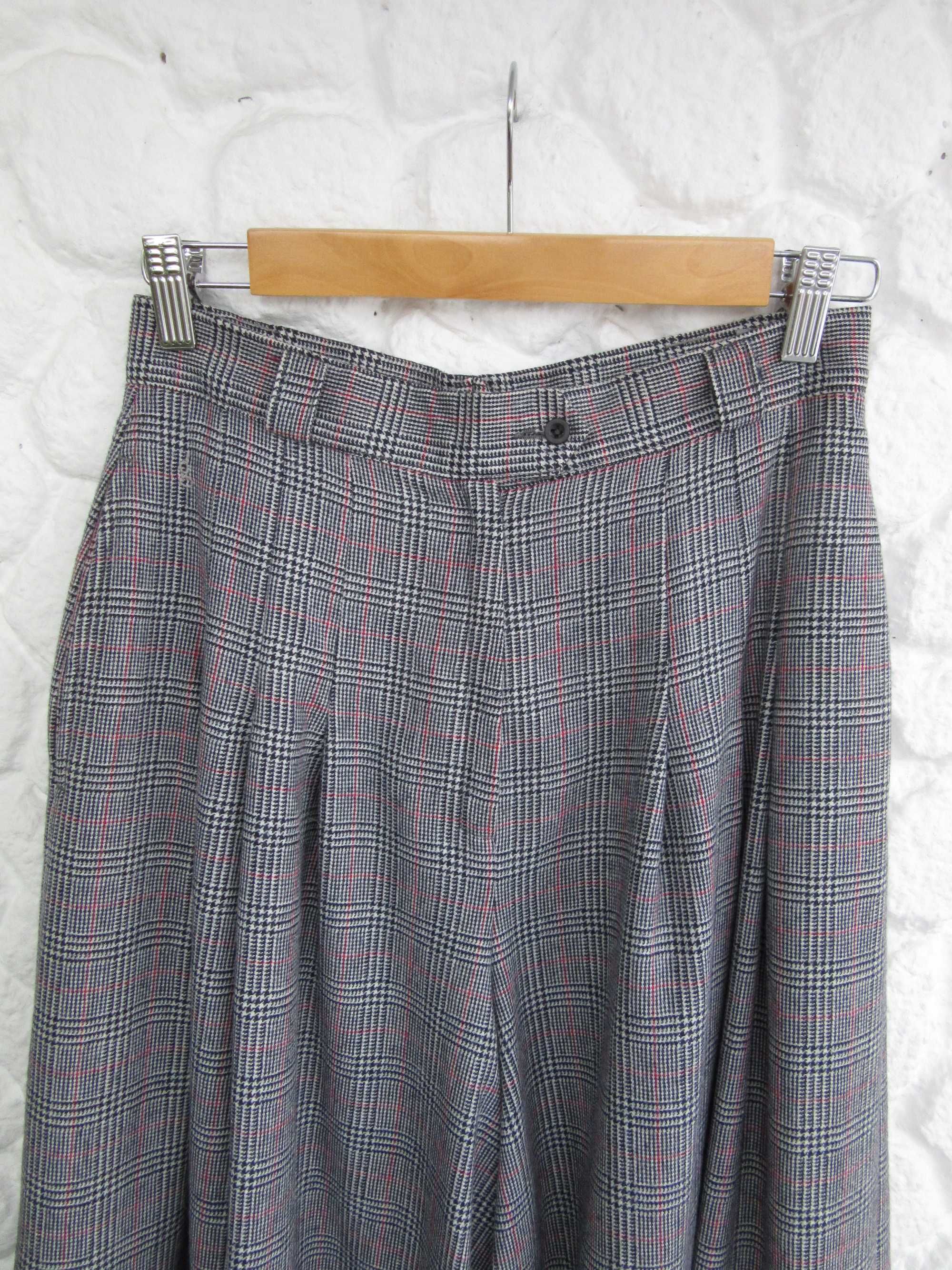 Pantaloni fusta talie inalta culottes lana gri