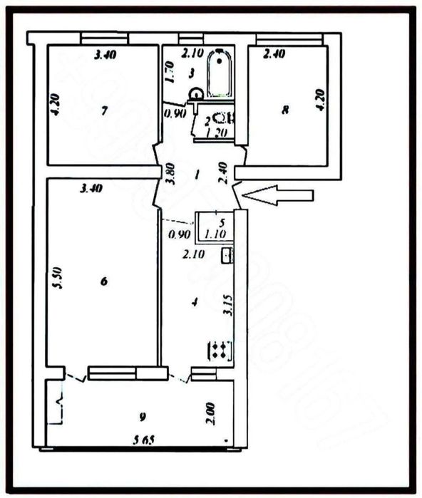 Продаю квартиру в Яшнабадском районе Авиасозлар-1, 3х комнатная 77серя