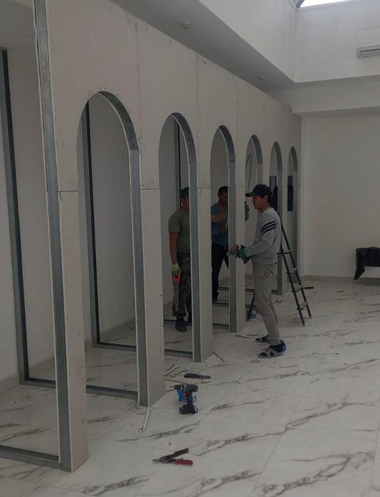 Монтаж гипсокартона Гипсакартонные работы Перегородка Потолок Стена