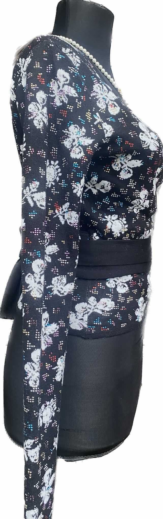 Diane Von Furstenberg Superba Bluza/Top Glossy Negru Floral Original