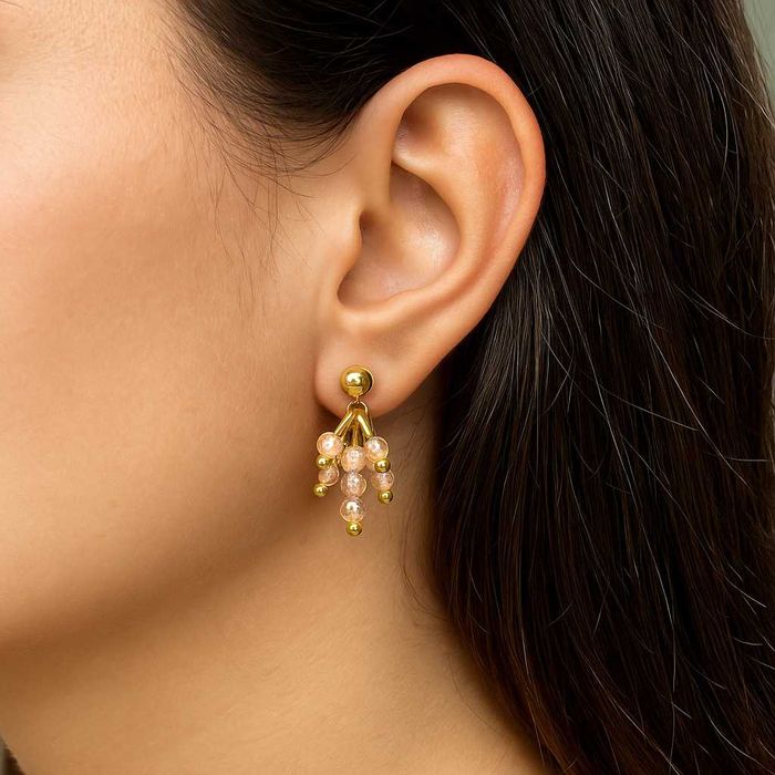 Ръчно изработени обеци от Неръждаема стомана с Цирконий (2 цвята)