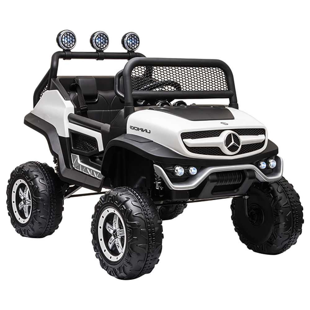 UTV electric pentru 2 copii Mercedes UNIMOG 90W 12V 7Ah #White