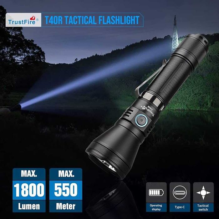 Lanterna tactica LED Trustfire T40R, TrustFire R8 Telecomanda inclusa