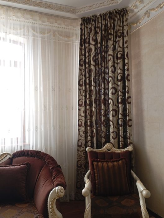 Коричневые  шторы