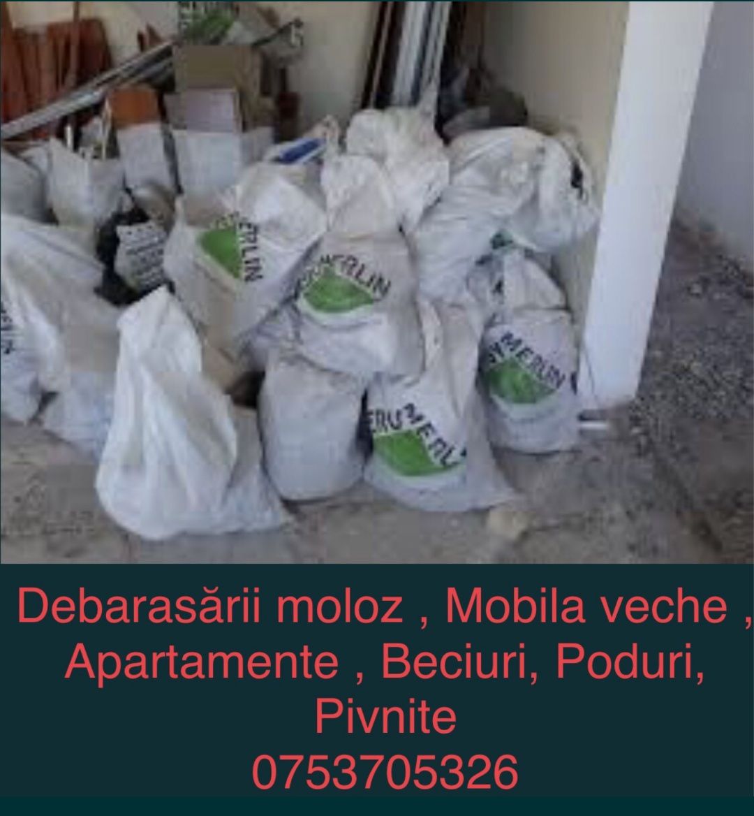 Debarasat, moloz mobila veche golire apartamente poduri beciuri