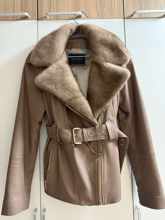 Куртка кожаная с норкой