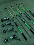 SET 4 Lansete Feeder Dunare FL AQUA FORCE 200g 2.40m + 4 Mulinete East