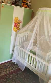 Набор детской мебели. Детская кровать фирмы"My baby"с люлькой и шкаф..