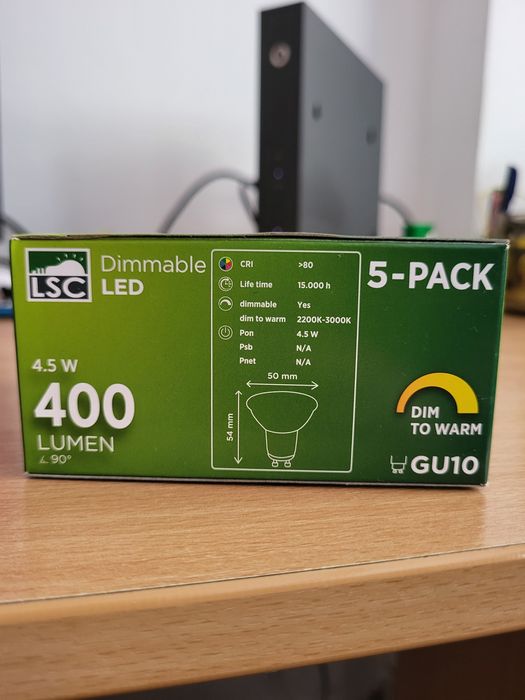 NOU, SIGILAT Set 5 Becuri LED LSC GU10, 4.5W, 400 Lumeni, Dimmable