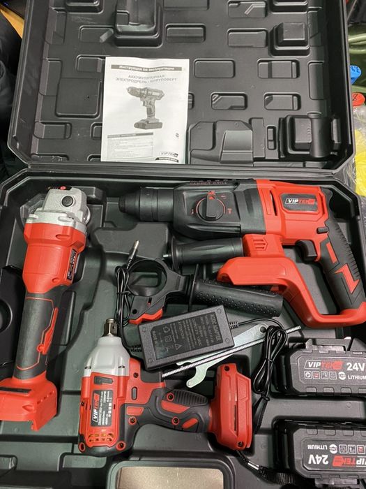 Набор инструмента 3в1 перфоратор,ушм,гайковерт,2аккум!