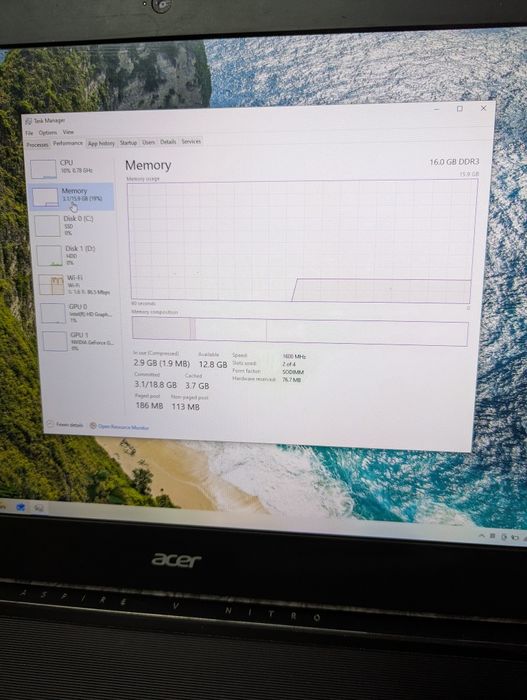 Acer nitro 17inch i7 16gb GTX 4gb