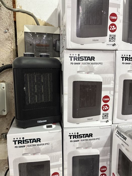 Вентилаторен нагревател, Керамичен, 1500W, TRISTAR, черен, 16x20x11см