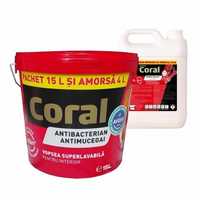 Vopsea superlavabila, Coral, alb, 15L